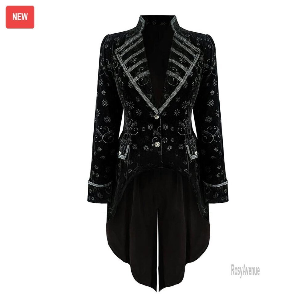 Medieval Gothic Velvet Coat Formal Casual Costume Work Wear